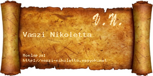 Vaszi Nikoletta névjegykártya