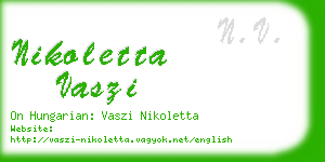 nikoletta vaszi business card